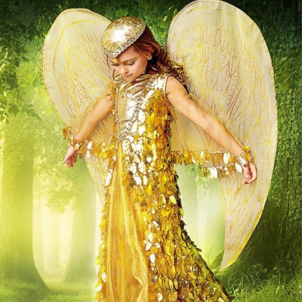 GORGEOUS CHASING FIREFLIES GOLD PHOENIX COSTUME! Size 12